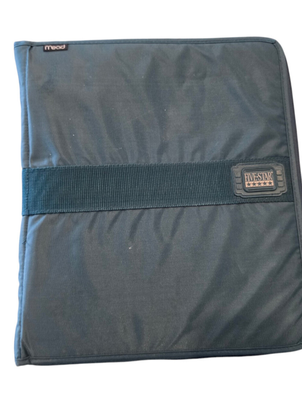 Vintage 1990s Mead Five Star First Gear Zipper Binder 3 Ring Forest Green Fabric